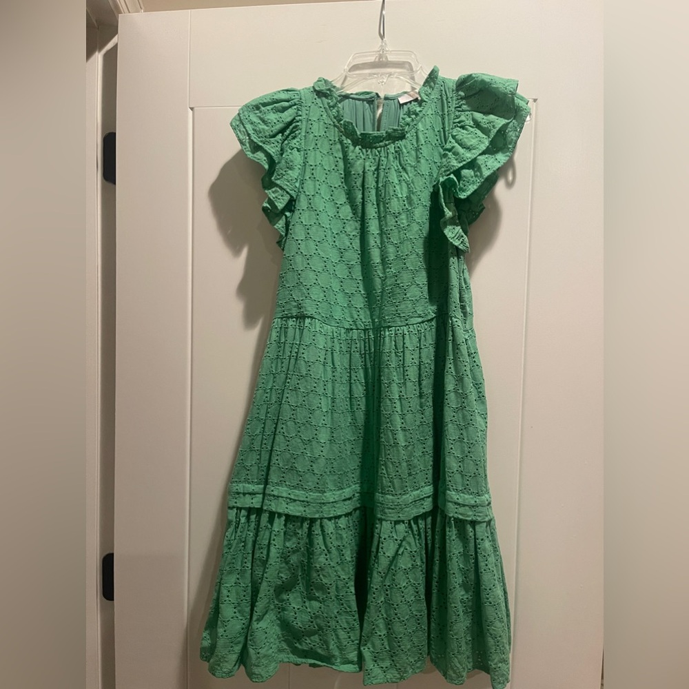 Eyelet green dress